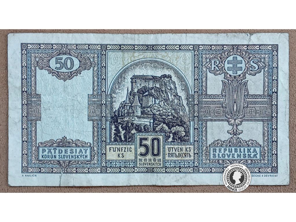 50 Korún - 1940 - Slovenský Štát