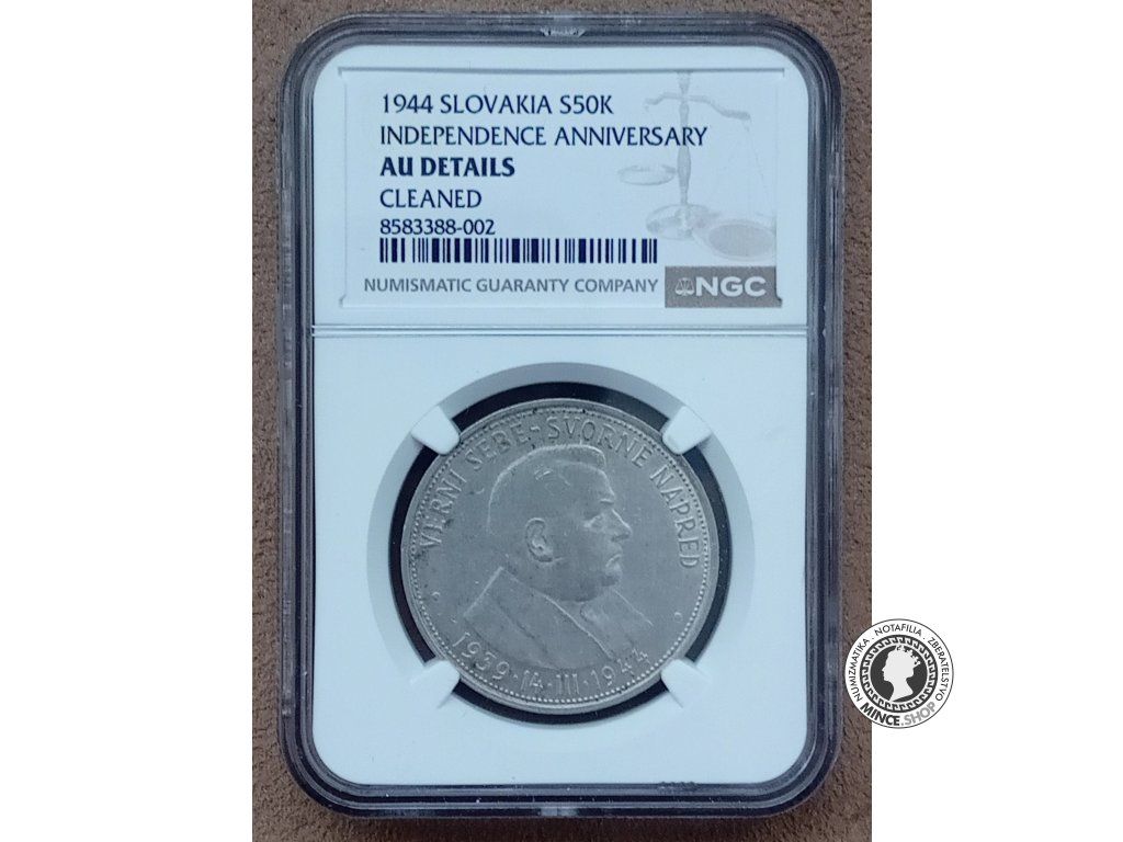 50 koruna - Slovenský Štát - 1944 - Dr. Jozef Tiso - kvalita AU DETAILS